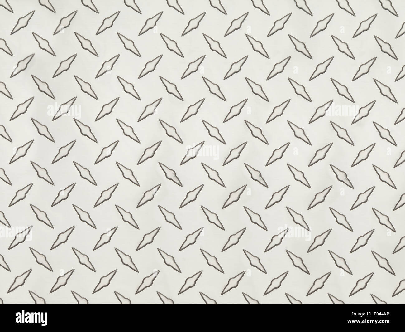Reinigen Sie graues Metall Diamant Lauffläche Muster Hintergrundtextur. Stockfoto