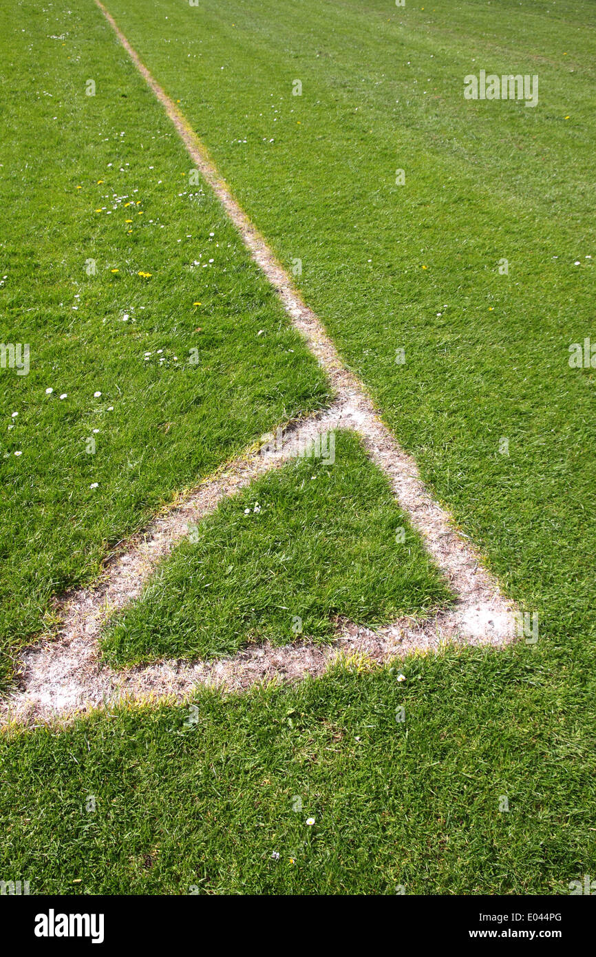 Fußball-Spielfeld-Ecke Stockfoto