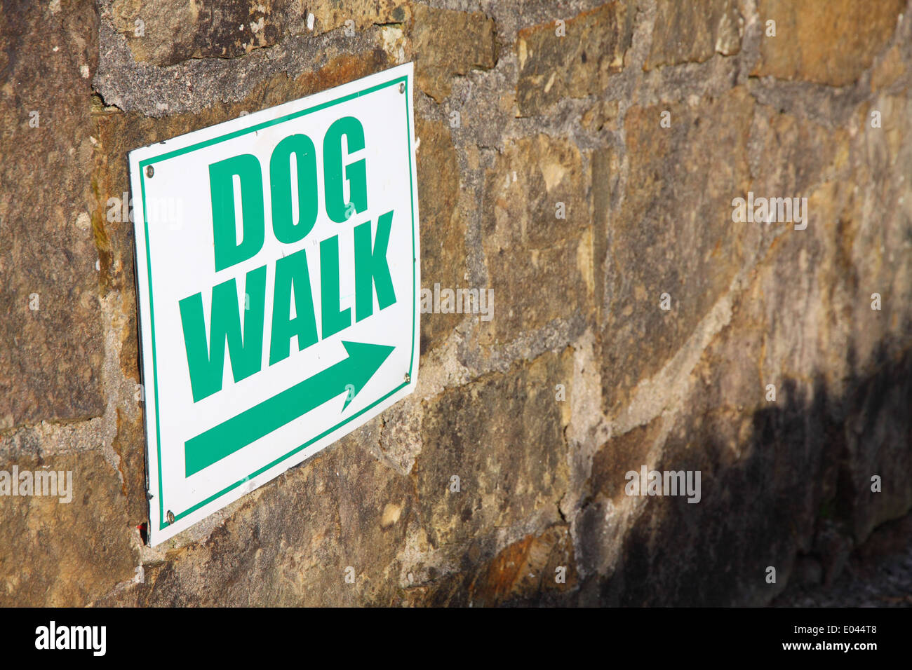 Dog Walk Zeichen Stockfoto