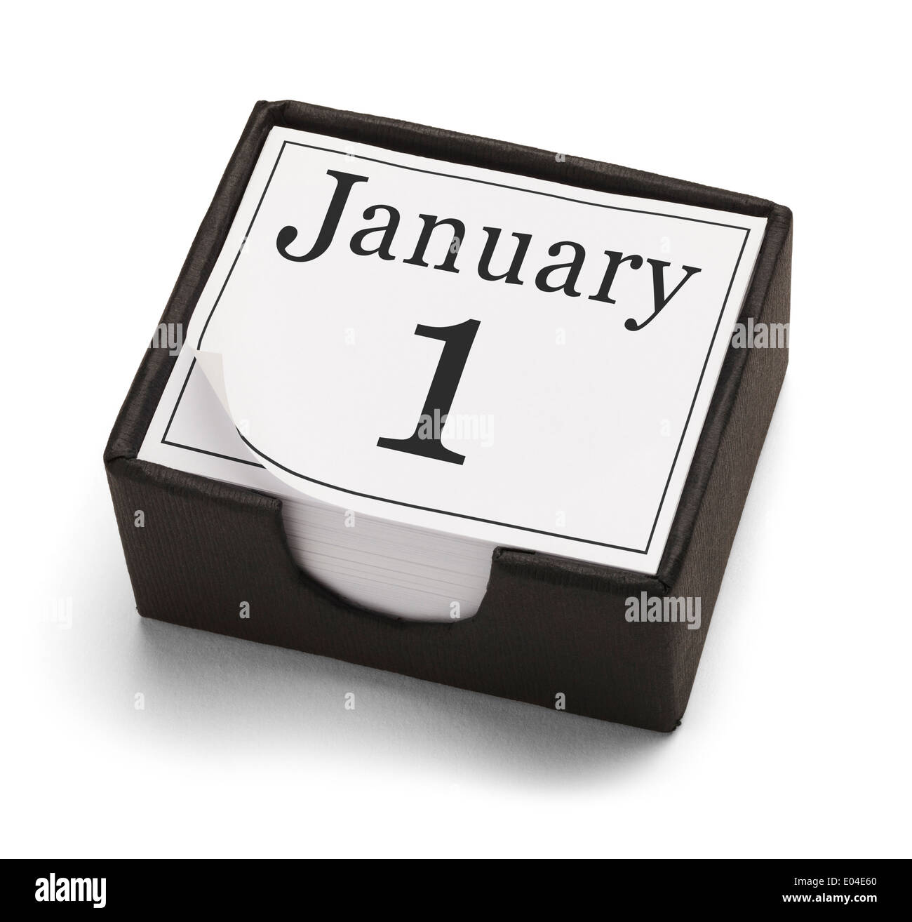 Neue Jahre Tag Tischkalender isoliert auf weißem Hintergrund. Stockfoto