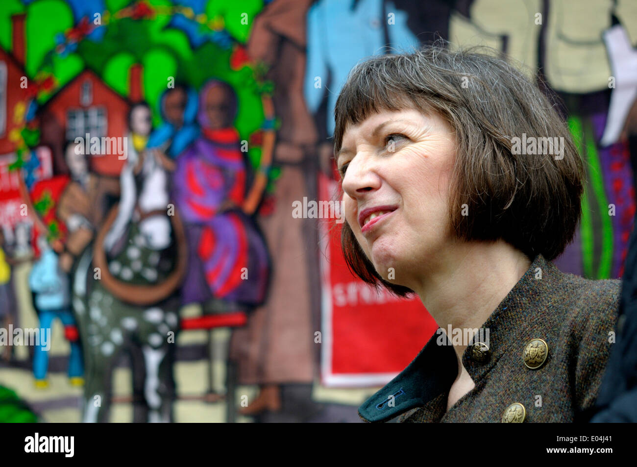 Frances O'Grady (Generalsekretär des TUC) anlässlich der Maikundgebung auf dem Trafalgar Square, London, 1. Mai 2014 Stockfoto