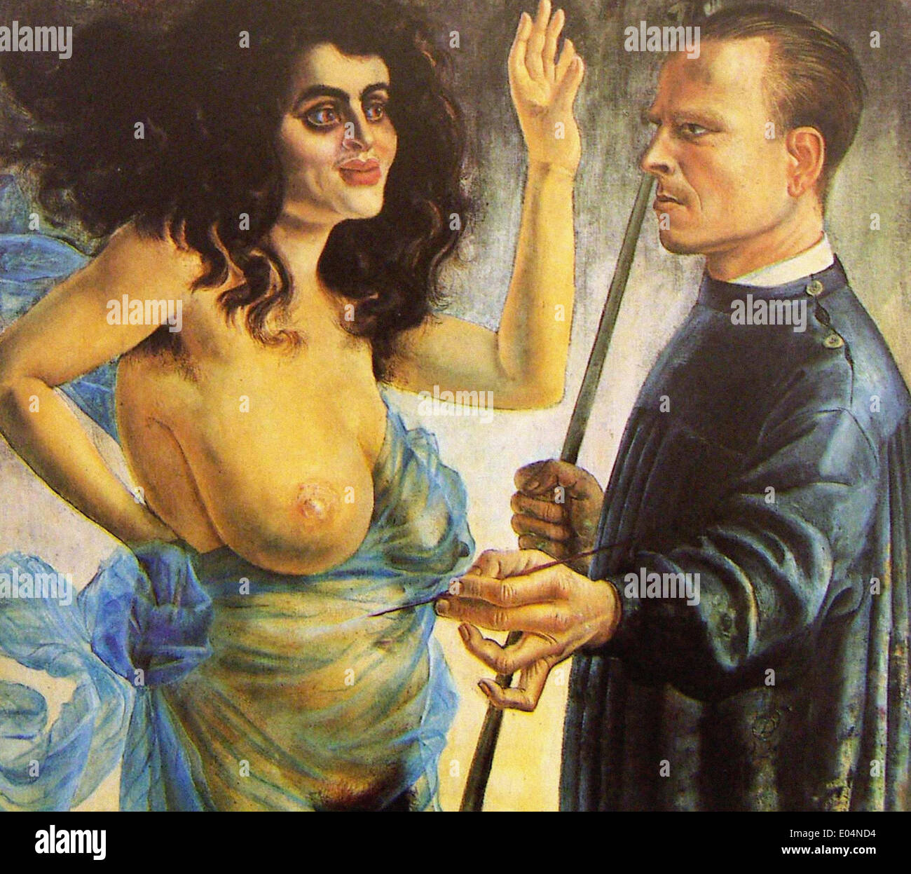 Otto Dix Selbstbildnis mit Muse Stockfoto