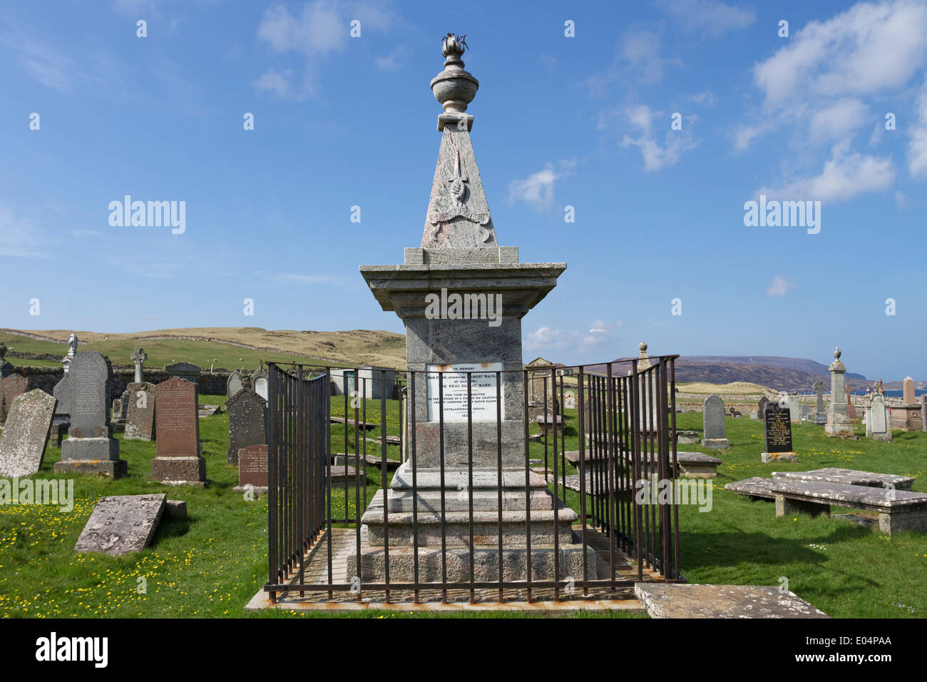 Das Grab des gälischen Dichters Robb Donn in Balnakeil Kirche Hof Durness Scotland UK Stockfoto