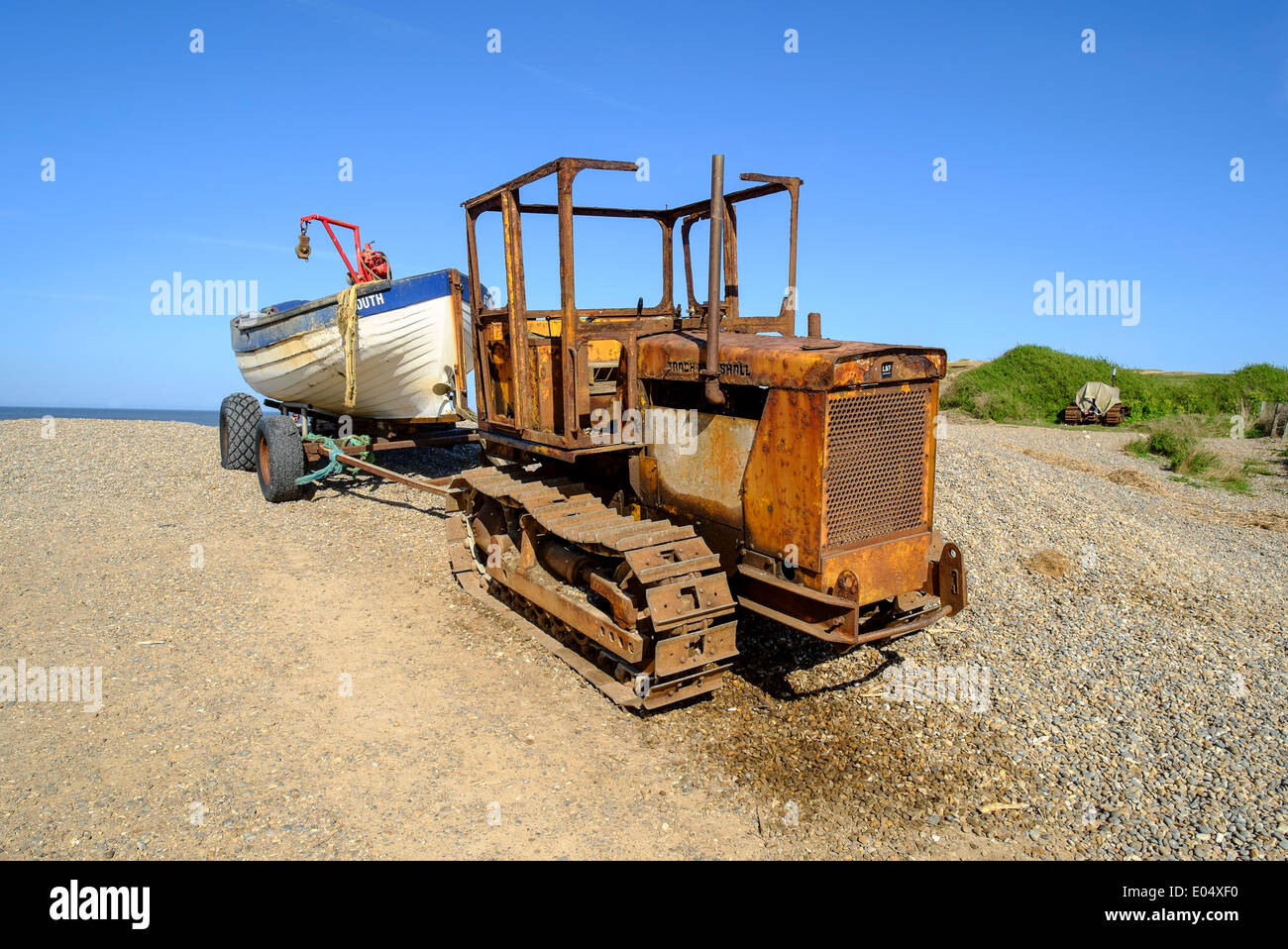 Die Fischer auf der "North Norfolk" Küste zwischen Weybourne und Cromer, die täglich um den berühmten "Cromer Krabben" UK zu sammeln gehen Stockfoto