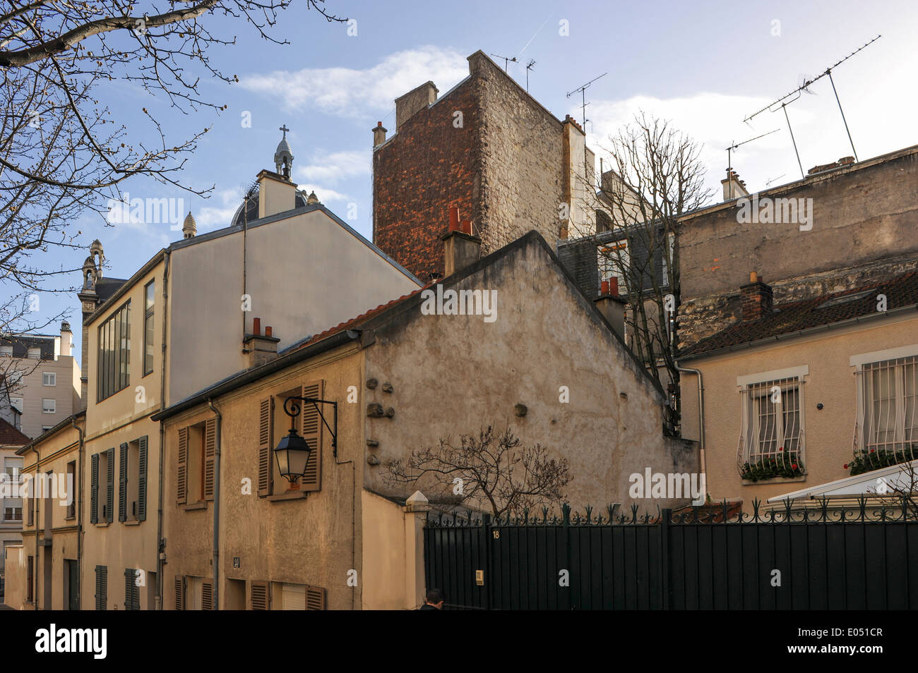 Paris Quartier Butte Aux Cailles Stockfoto