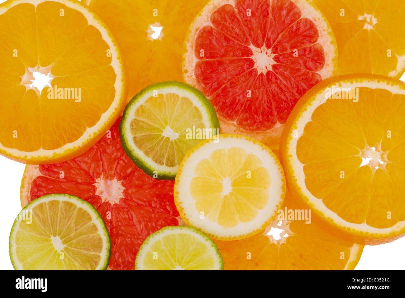 Scheiben einer Orange. Symbolische Foto für gesunde Vitamine durch frisches Obst, Scheiben Einer Orange. Symbolfoto Fuer Gesunde Vitamin Stockfoto