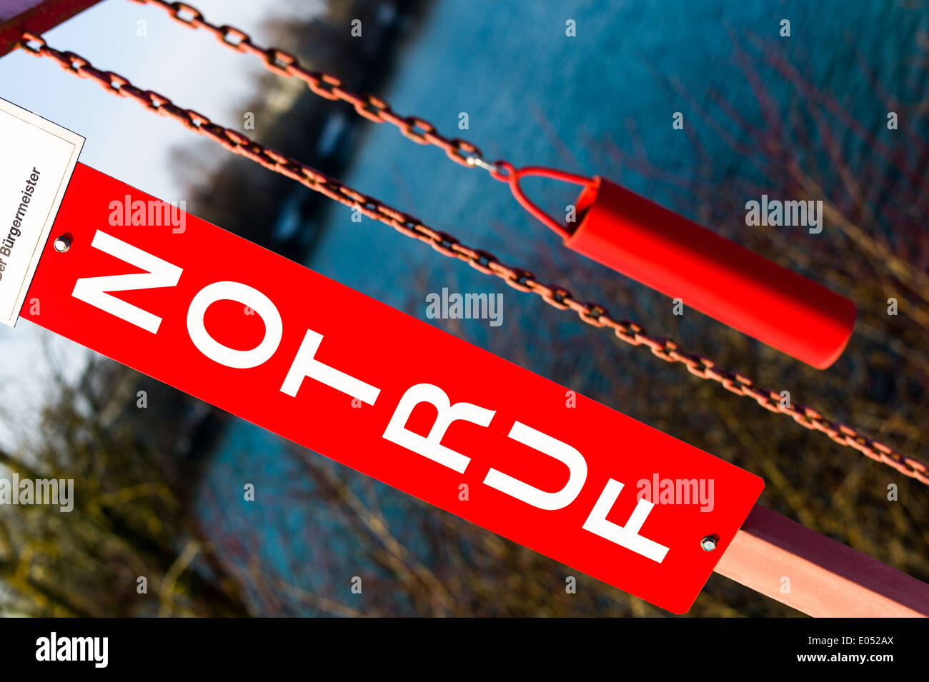 Zeichen-Notruf, symbolische Foto für Notfälle und Rettungsdienste, Schild Notruf, Symbolfoto Fuer Notfaelle Und Rettungsdi Stockfoto