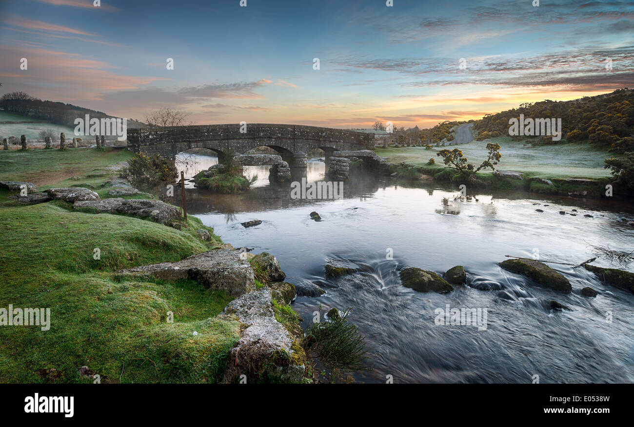 Bellever Brücke auf Dartmoor National Park in Devon Stockfoto