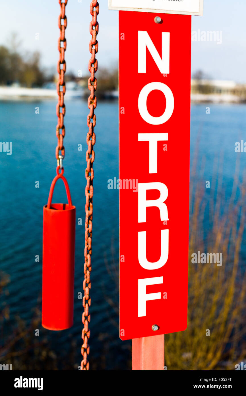 Zeichen-Notruf, symbolische Foto für Notfälle und Rettungsdienste Stockfoto