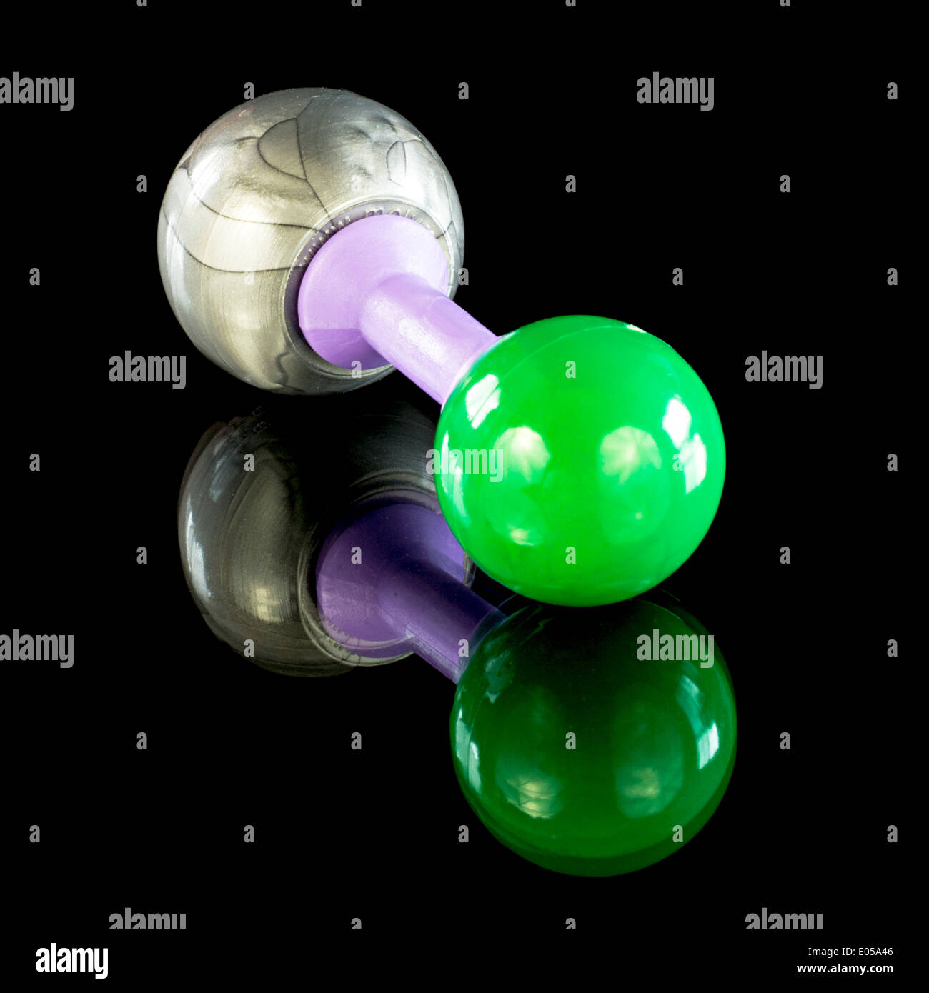Natriumchlorid chemische Atom-Modell Stockfoto