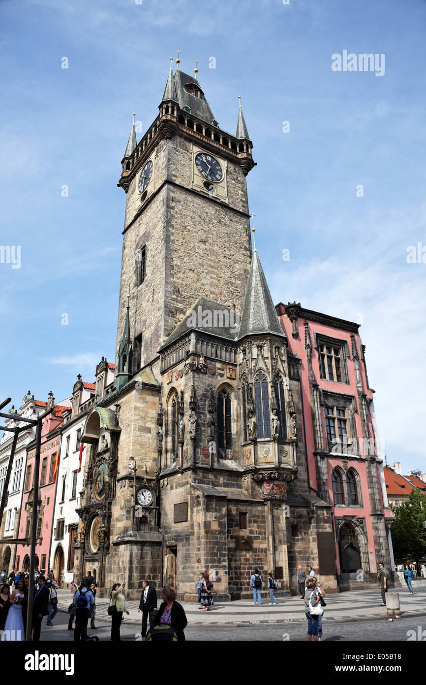 Prag, alte Stadt-Bewohner Ring, Rathaus mit Rathausturm, Altstaedter Ring, Rathaus Mit Rothenburgs Stockfoto