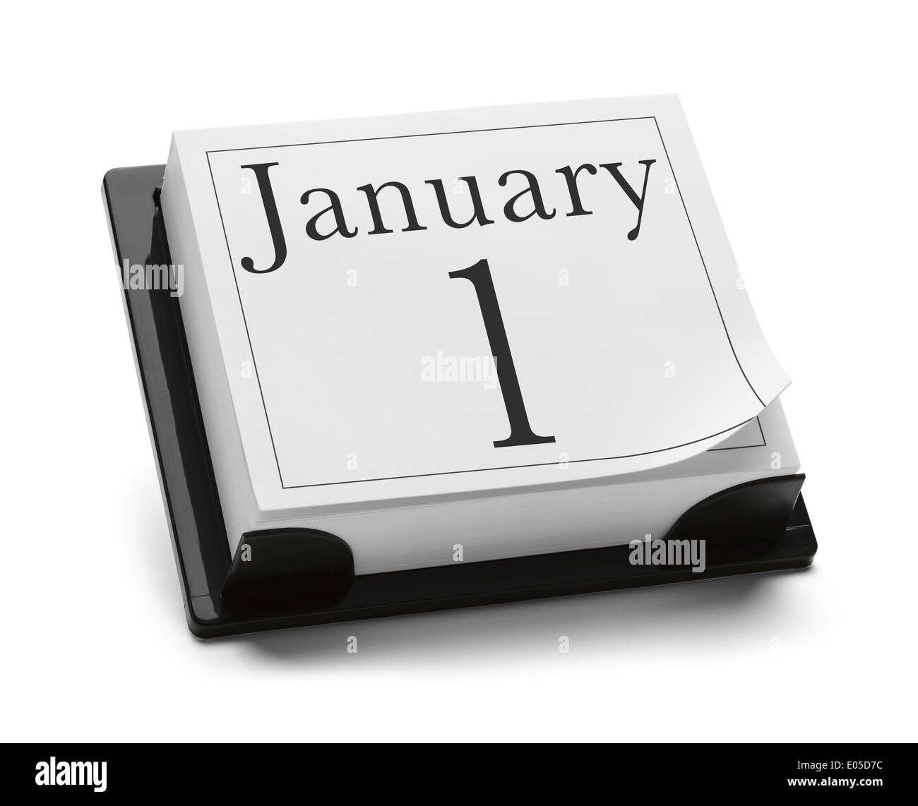 1. Januar Kalender Isolated on White Background. Stockfoto