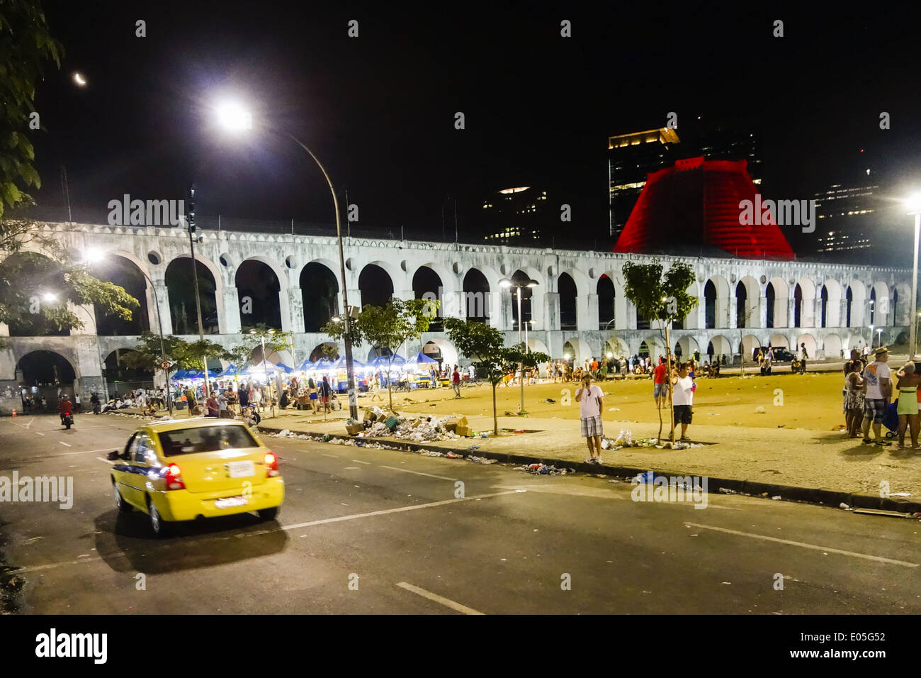Straßenkarneval Lapa, Rio De Janeiro, Arcos da Lapa, Brasilien Stockfoto