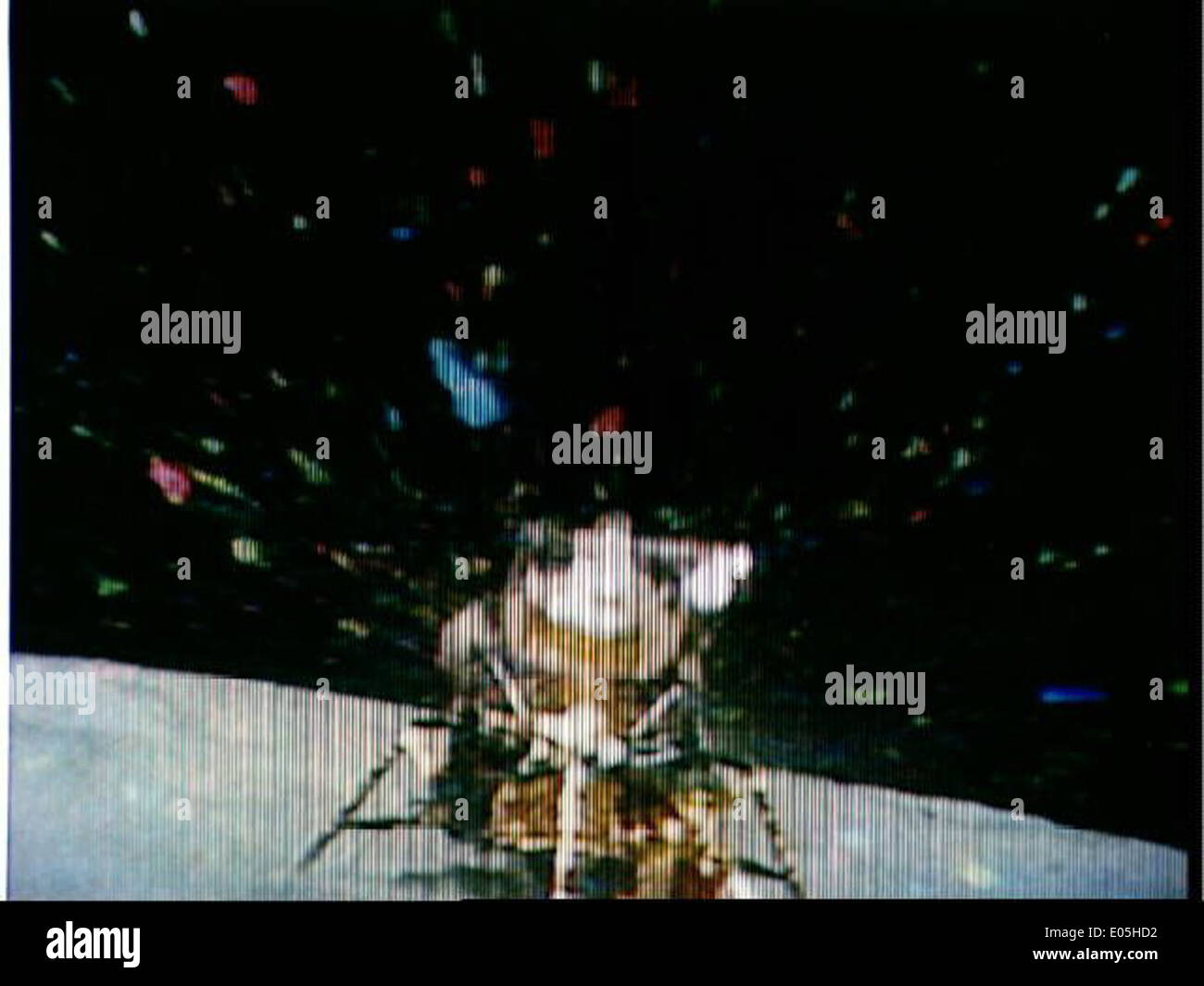 Apollo 16 TV-Übertragung der Mondlandefähre Aufstieg Stadium abheben Stockfoto