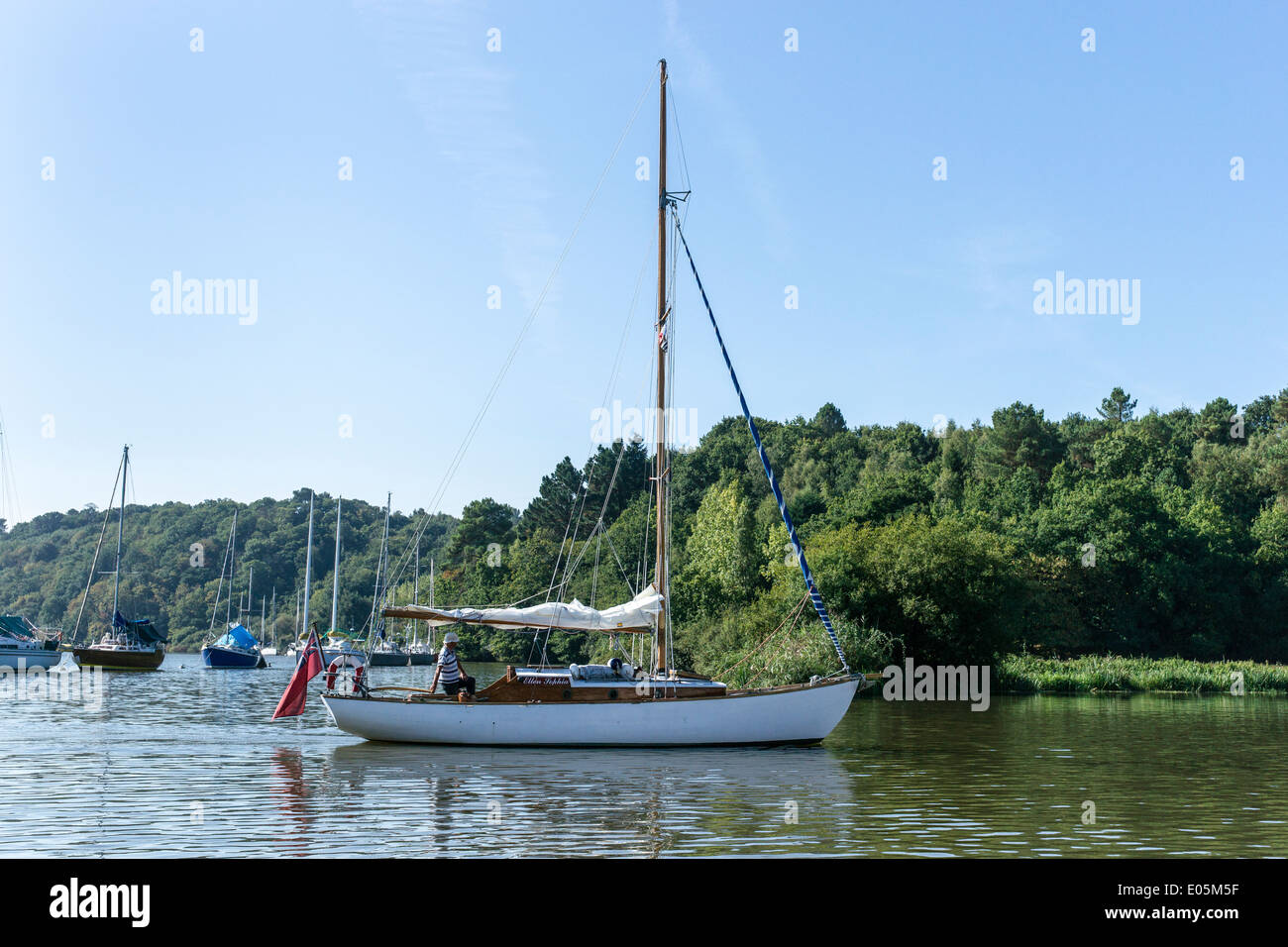 Port de Foleux auf dem Fluss Vilaine. Stockfoto