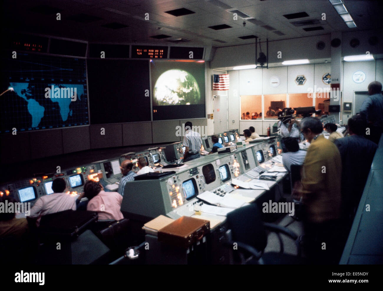 Apollo 16: Mission Control Stockfoto