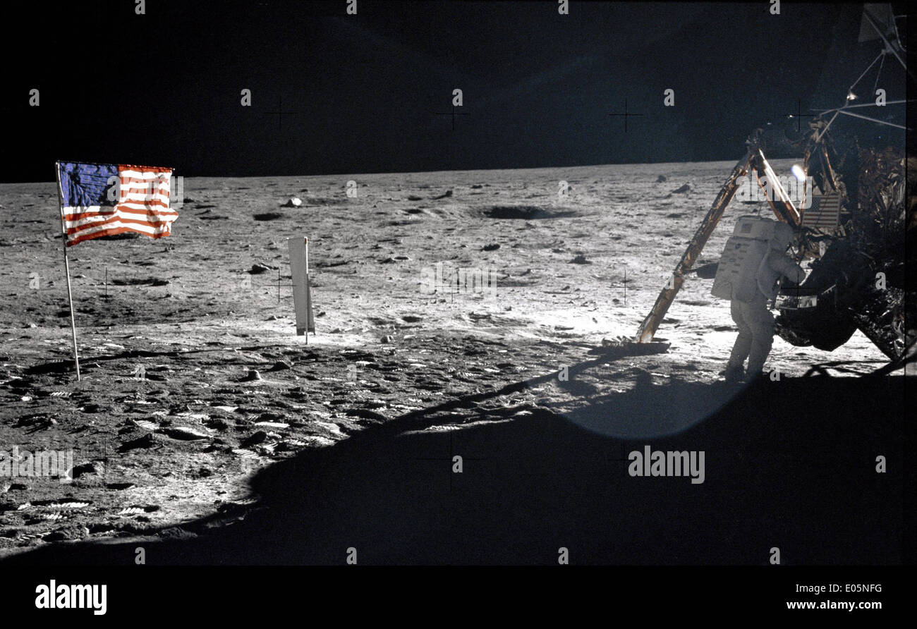 Neil Armstrong auf dem Mond Stockfoto