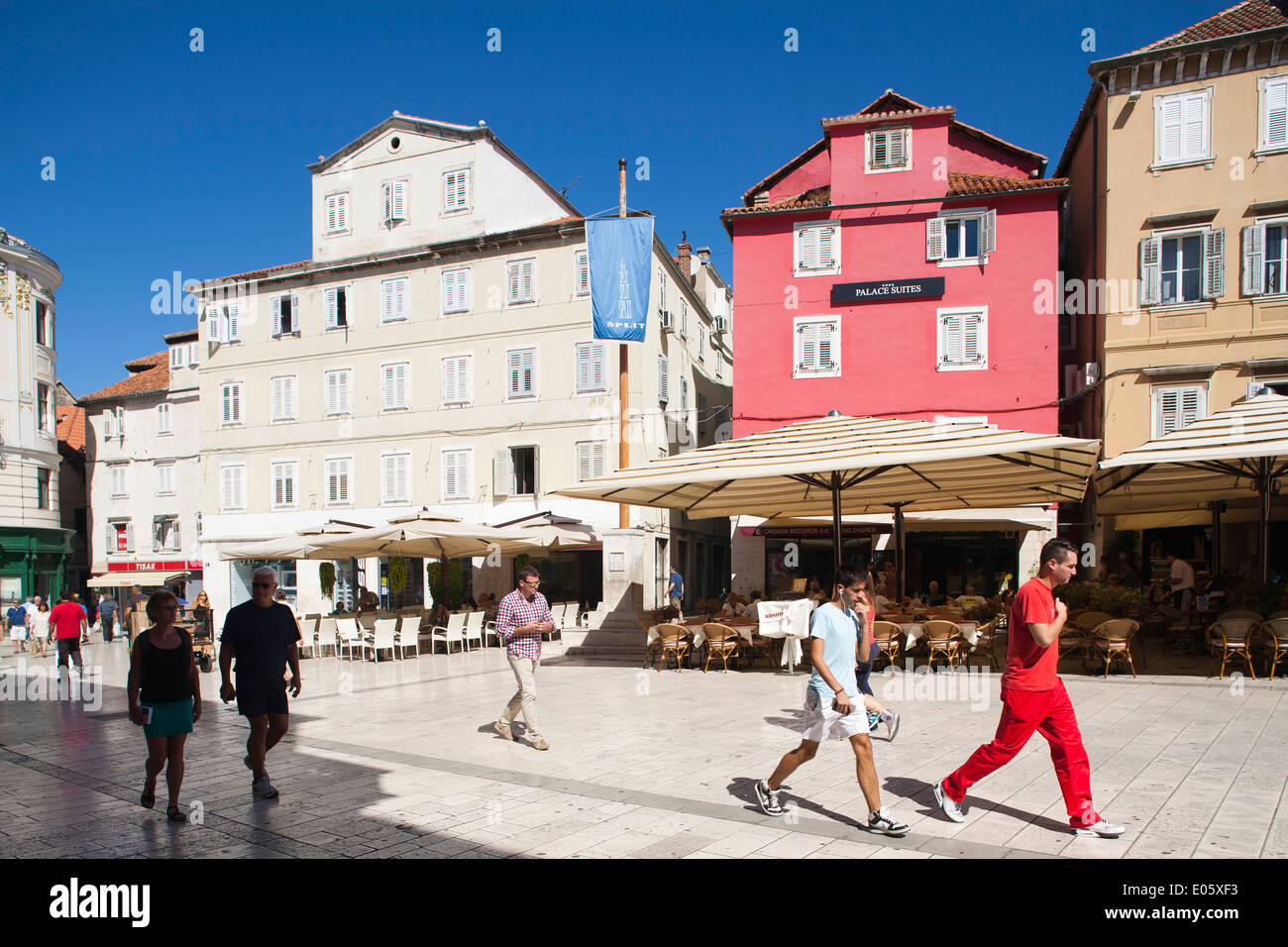 Narodni Quadrat, Split, Dalmatien, Kroatien, Europa Stockfoto