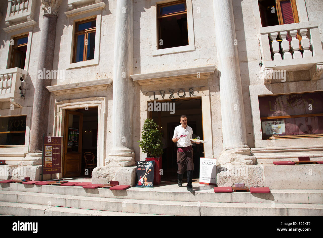 Lvxor Café und Restaurant, Dalmatien, Split, Kroatien, Europa Stockfoto