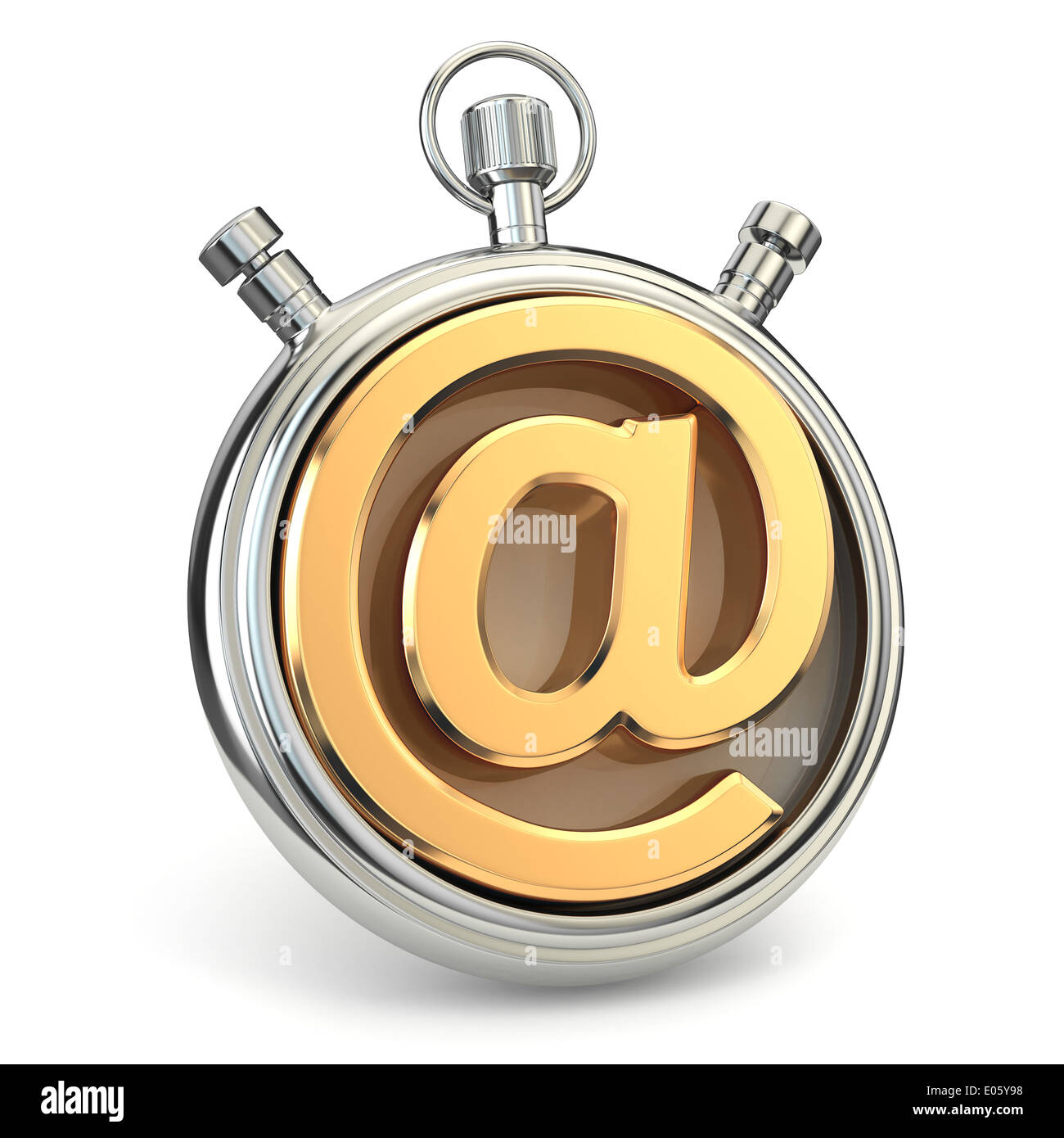 Stoppuhr und Symbol der E-mail. Online-Support. 3D Stockfoto