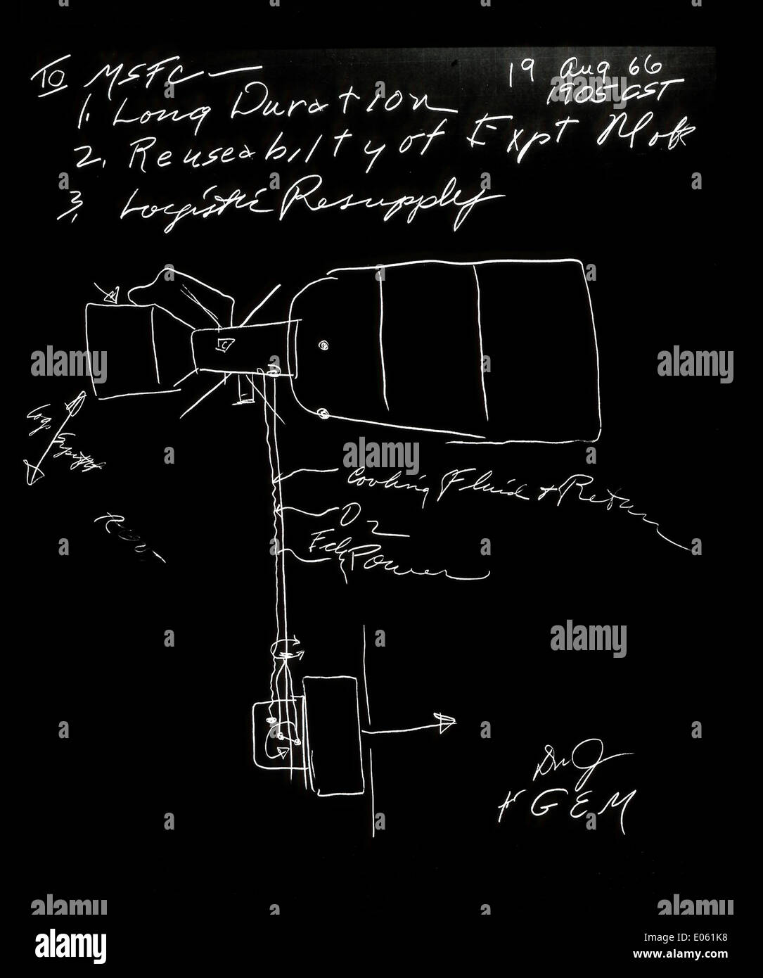 Skylab-Konzept von George Mueller Stockfoto