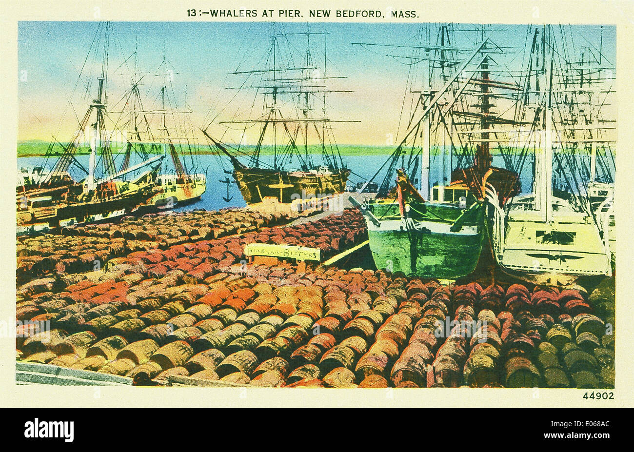 In den 1800er Jahren wurde New-Bedford, dessen Pier hier gezeigt wird, bekannt als der Walfang-Hauptstadt der Welt. Stockfoto