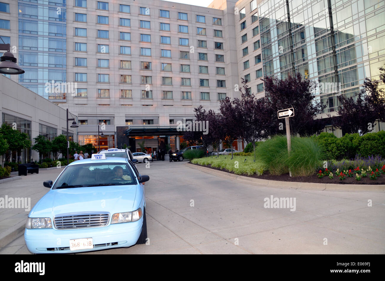 Taxi sitzen vor einem Hotel in Bethesda, aryland Stockfoto