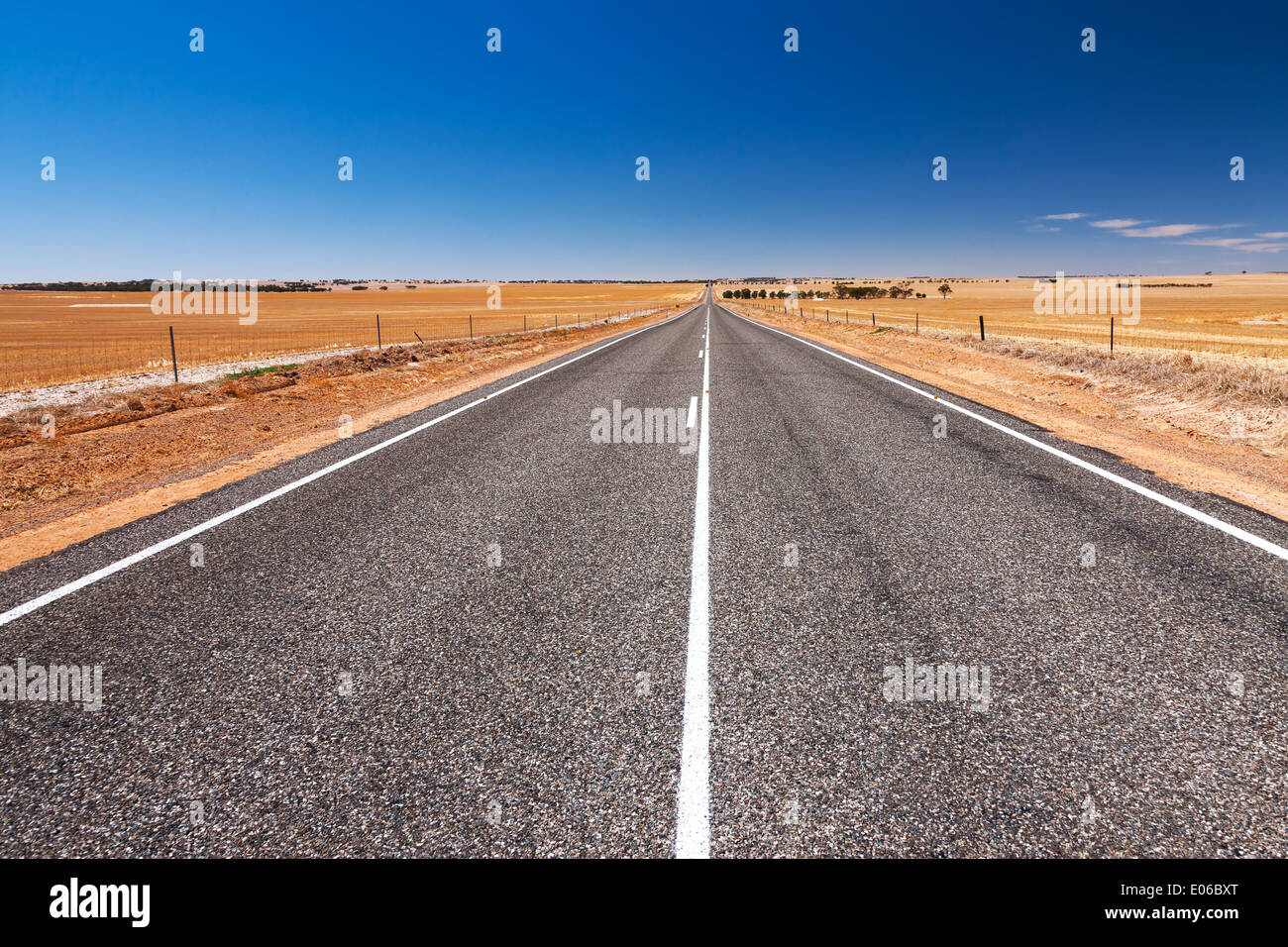 Leeren Sie Asphalt Straße, in die Ferne, Western Australia Stockfoto