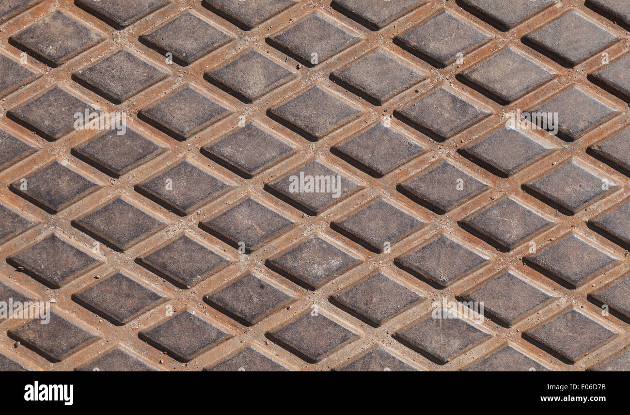 Rostige Stahl Diamant Platte Hintergrundtextur Foto Stockfoto