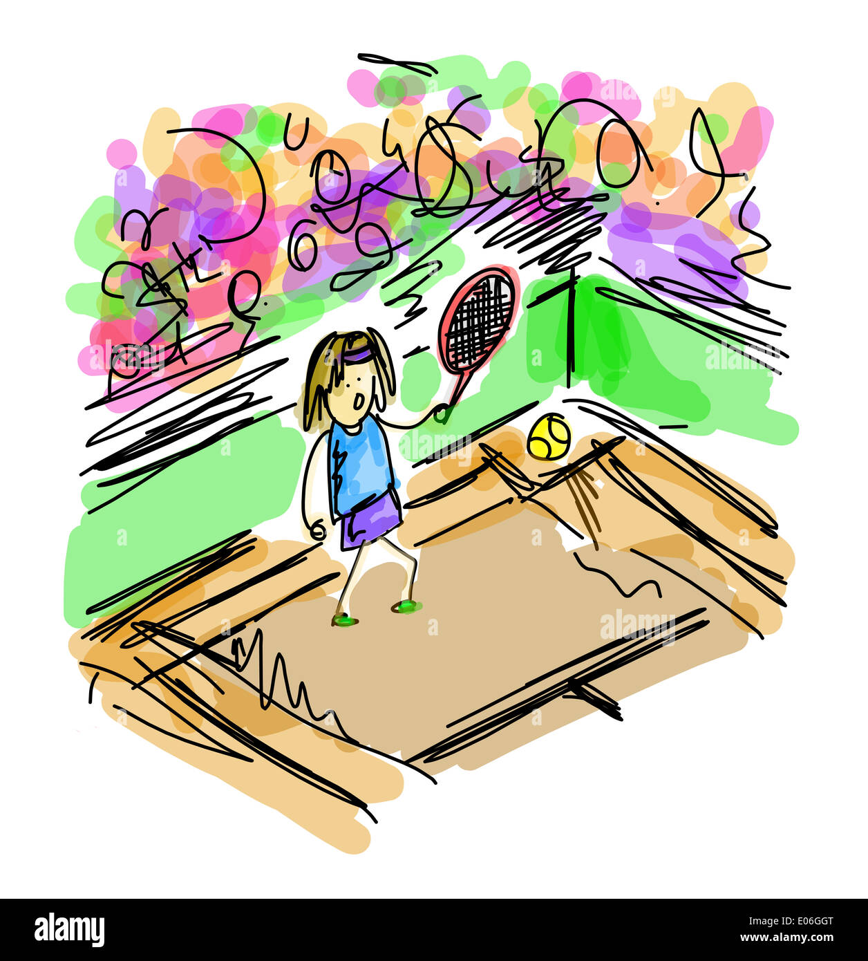 Illustration der Tennisspieler Stockfoto