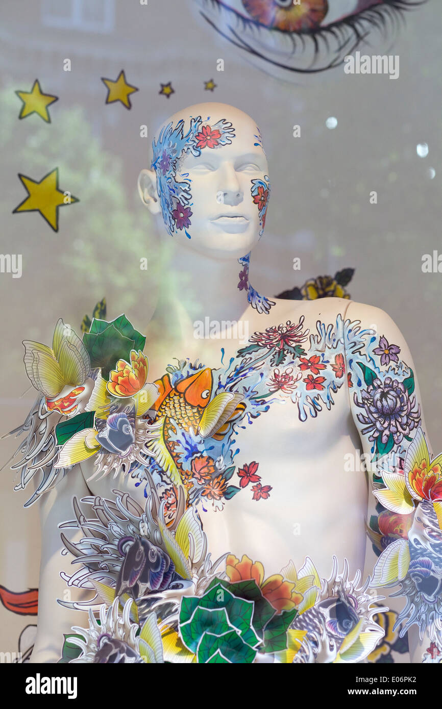 Mannequin Schaufenster Stockfoto