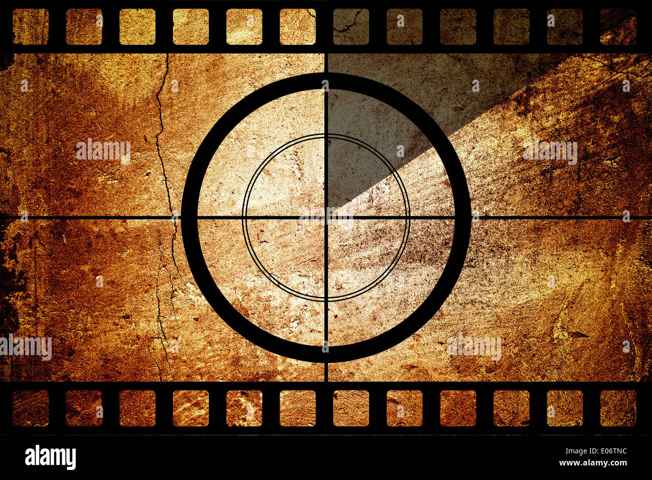 Vintage Film Filmstreifen mit Countdown Grenze über Grunge Hintergrund Stockfoto