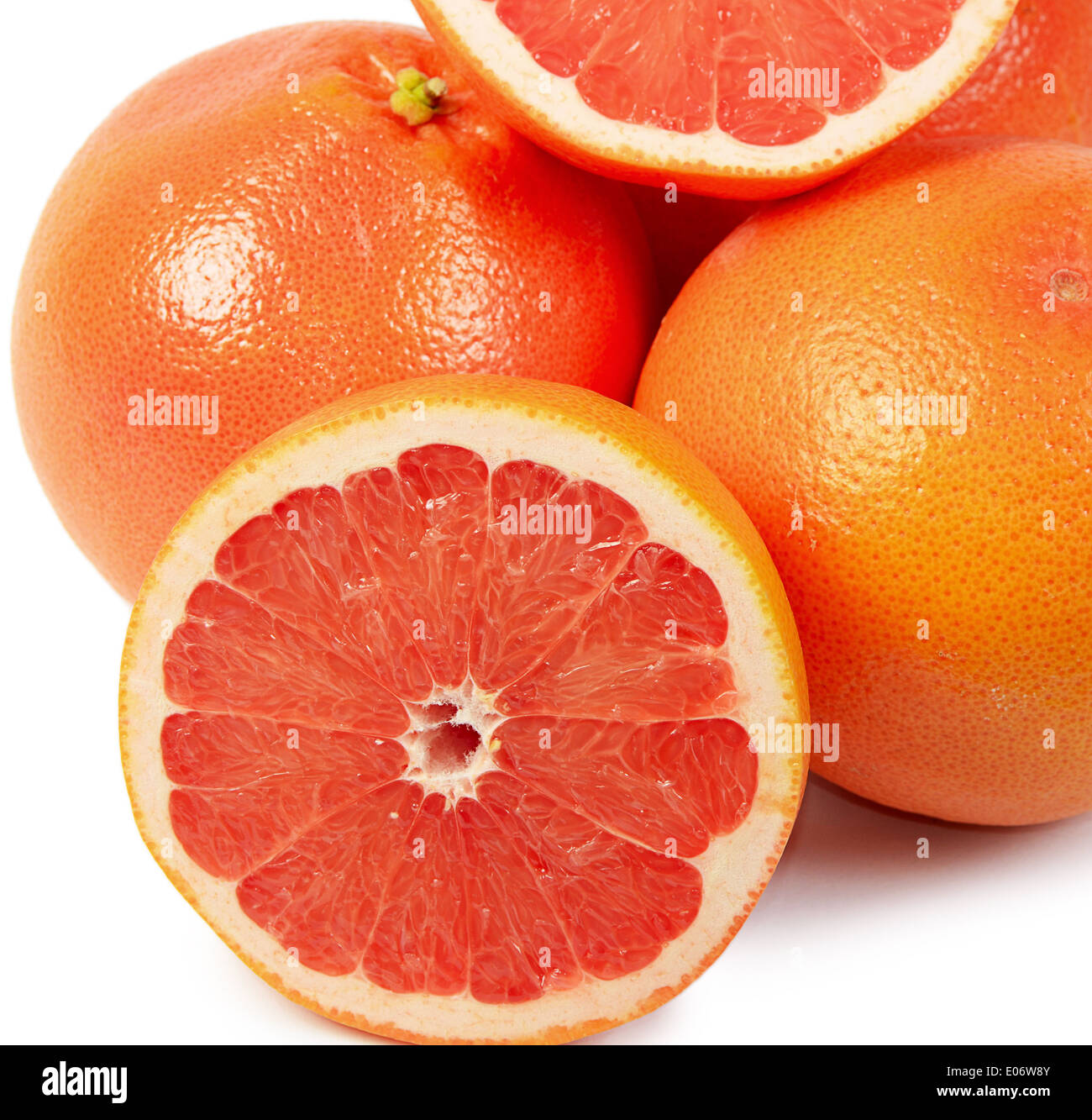 Die hellen Grapefruit isoliert auf weißem Hintergrund Stockfoto