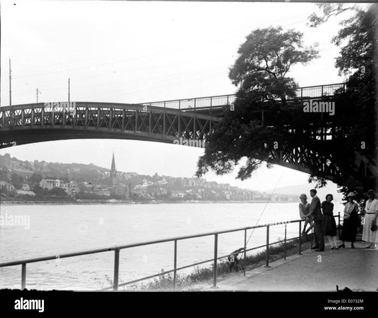 Pont Ferroviaire traversant la Moselle, Trèves (Rhénanie-Pfalz) Stockfoto