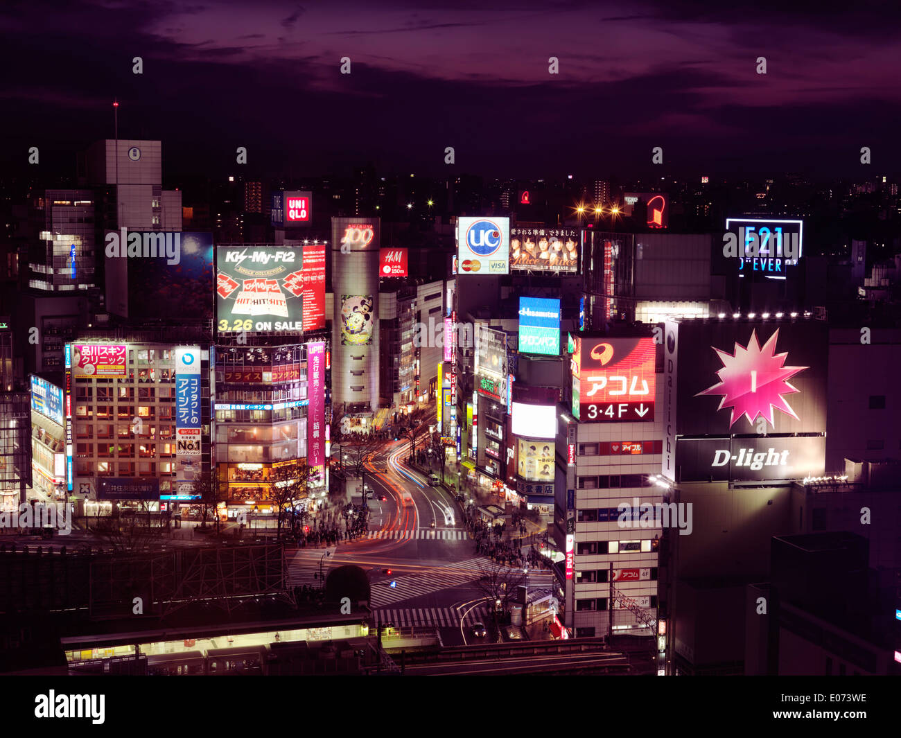 Lizenz und Drucke bei MaximImages.com - Shibuya Crossing, Tokio, Japan Reise Stock Foto Stockfoto
