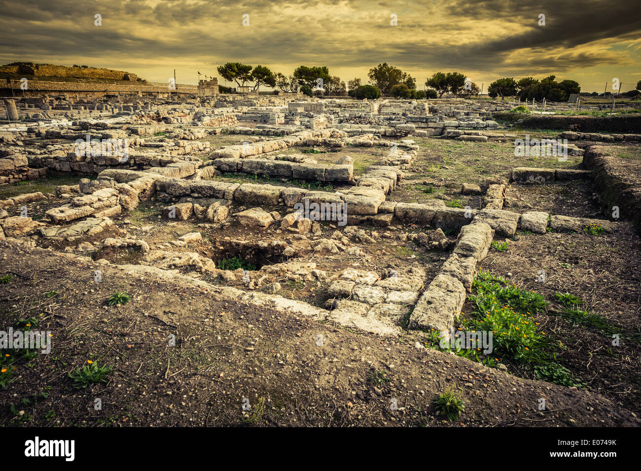 Ruinen einer alten italienischen Stadt namens Egnazia (Gnatia in englischer Sprache) Stockfoto