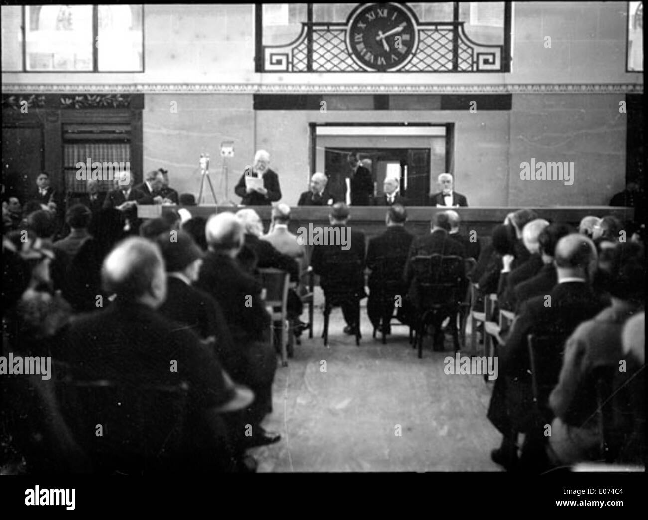 Discours d'Einweihung dans la Grande salle de lecture de la Bibliothèque municipale de Toulouse, rue de Périgord, le 30 mars 1935 Stockfoto