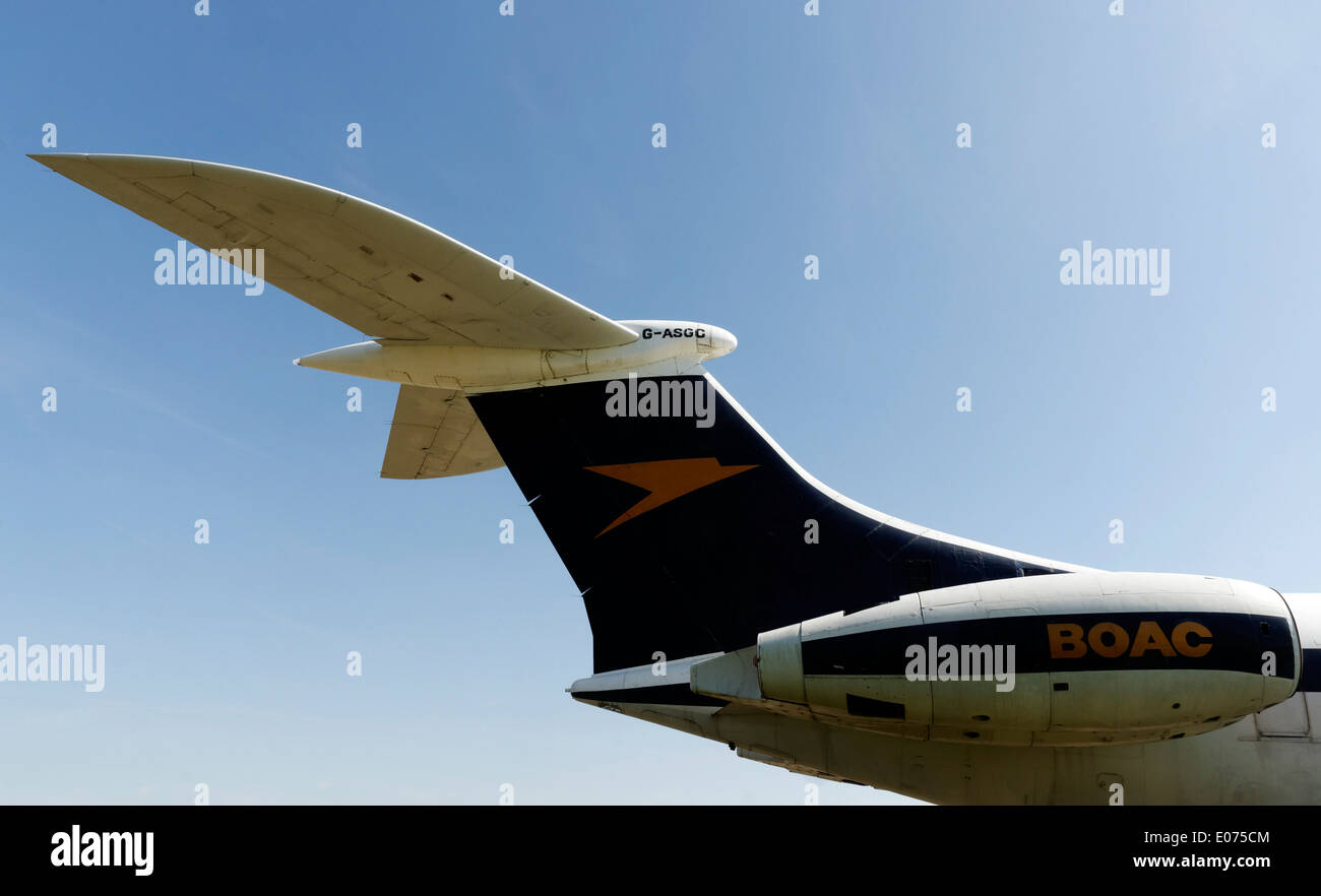 Vickers VC-10-Verkehrsflugzeug in den Farben der BOAC Cunard im Duxford Air museum Stockfoto