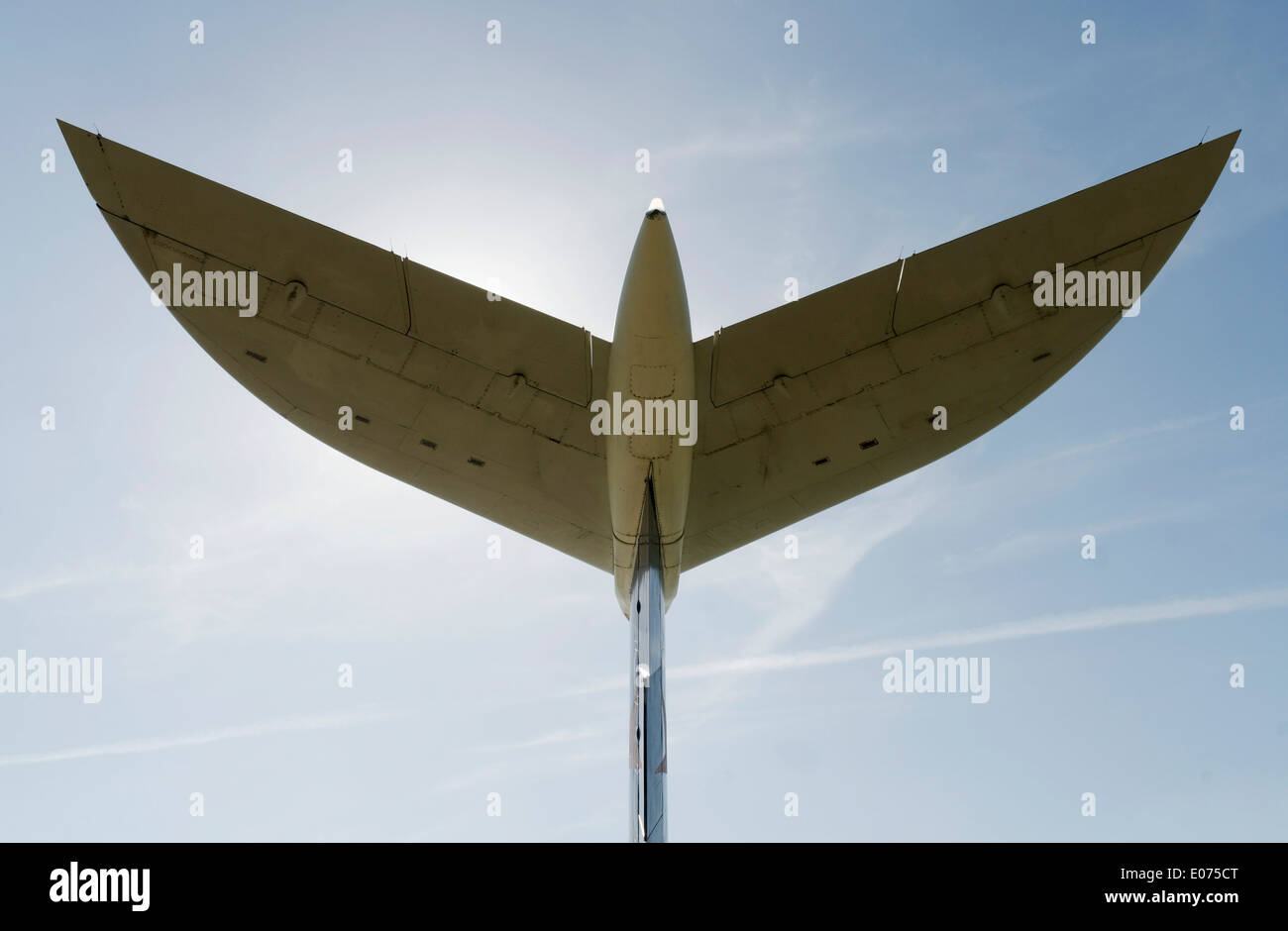 Vickers VC-10-Verkehrsflugzeug in den Farben der BOAC Cunard im Duxford Air museum Stockfoto