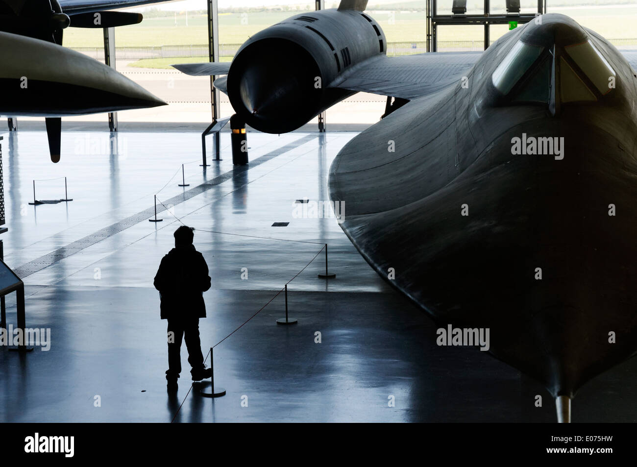 Die Lockheed SR-71 Blackbird Aufklärungsflugzeuge Duxford Air Museum in England Stockfoto