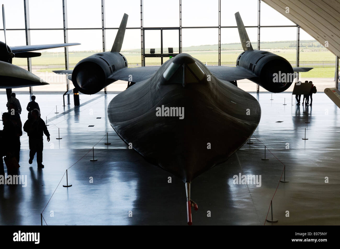 Die Lockheed SR-71 Blackbird Aufklärungsflugzeuge Duxford Air Museum in England Stockfoto