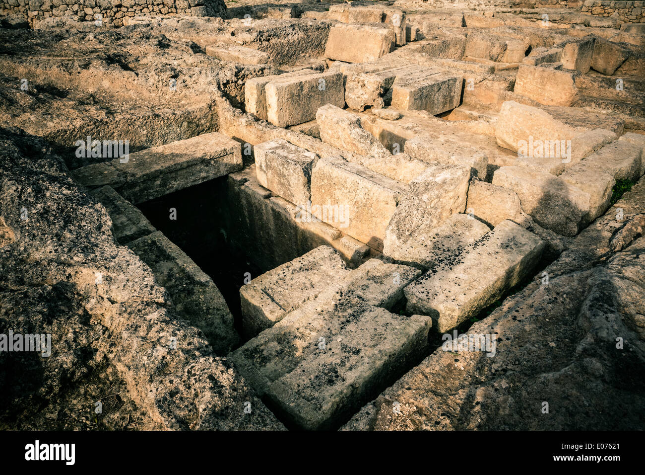 Ruinen einer alten italienischen Stadt namens Egnazia (Gnatia in englischer Sprache) Stockfoto