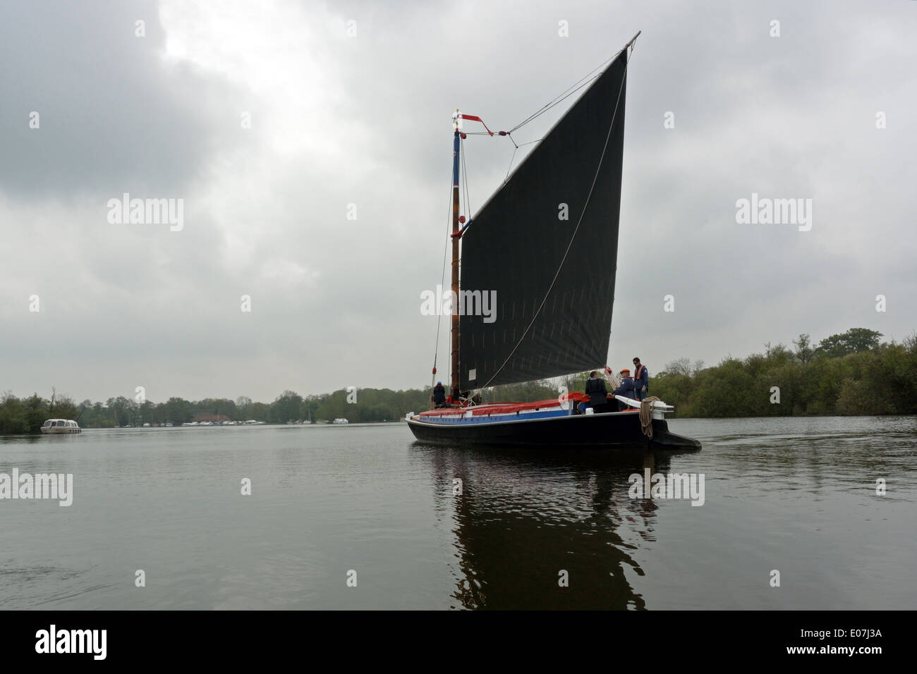 Historischen Norfolk Handel Wherry Albion auf Malthouse breit, Ranworth, Broads National Park Stockfoto