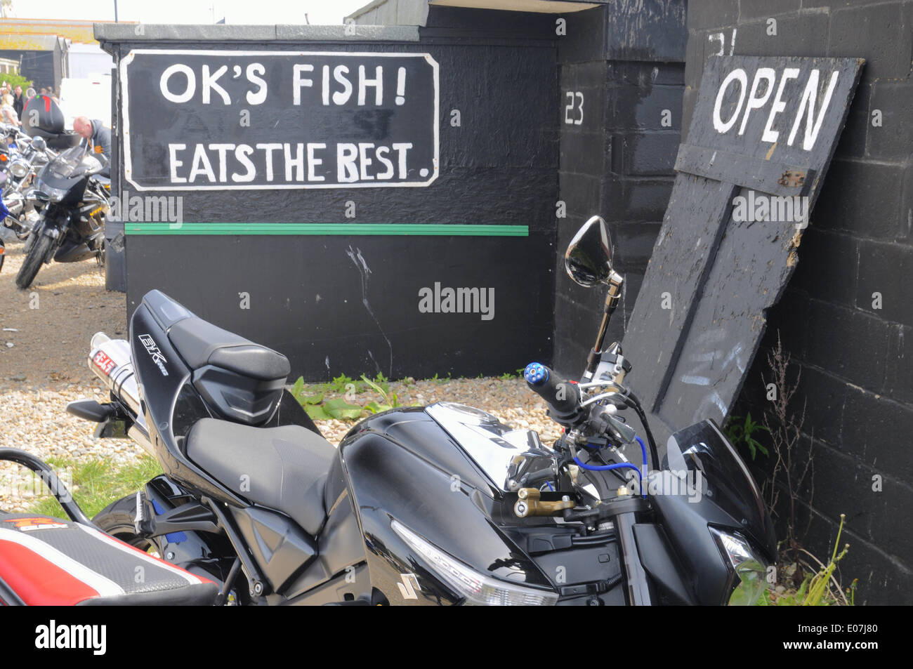 Hastings, East Sussex, UK.5. Mai 2014.Bike 1066 und Jack in the Green an einem herrlichen Frühlingstag an der East Sussex Coast. Tausende Biker kamen auf Hastings, um sich dem traditionellen Jack bei den Grünfeiern anzuschließen. . Stockfoto