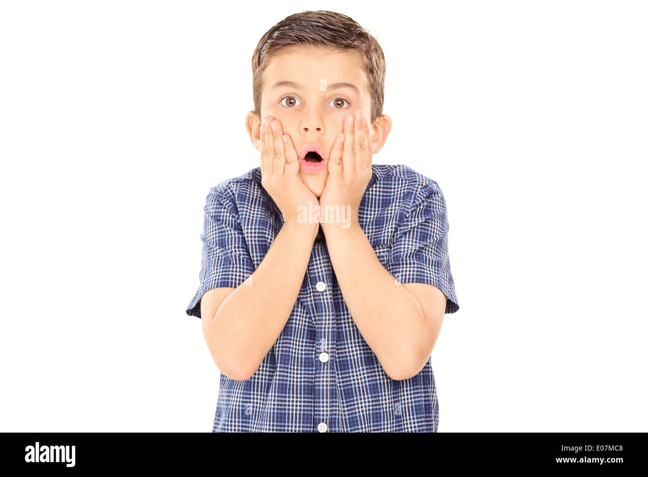 Angst junge gestikulieren Überraschung Stockfoto