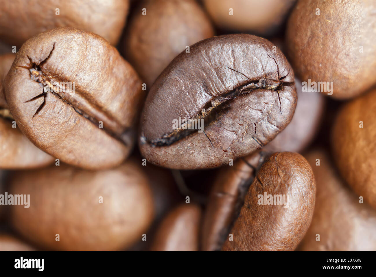 gerösteter Kaffeebohnen können als Hintergrund verwendet werden Stockfoto