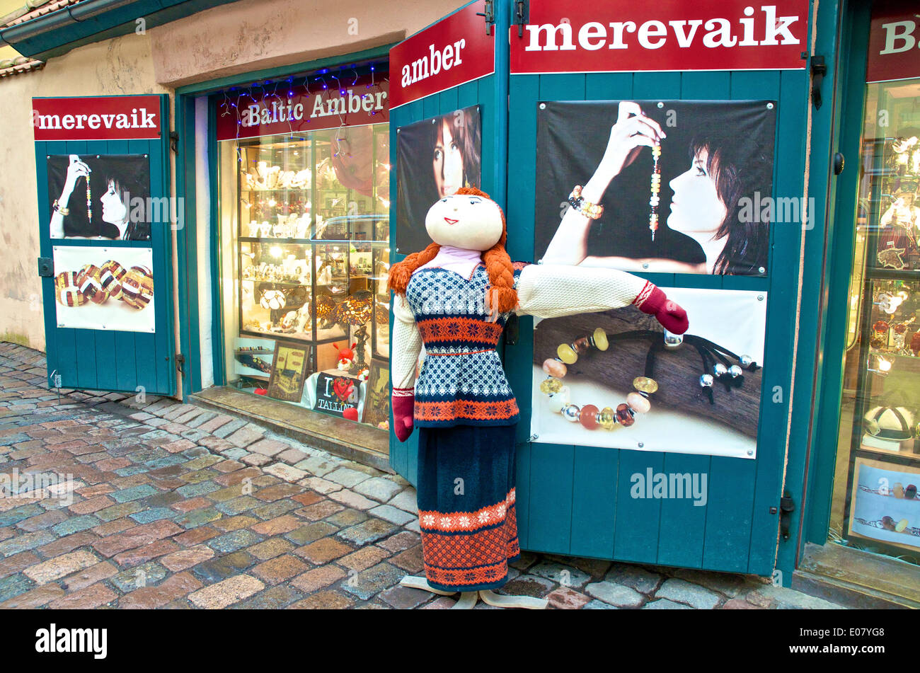 Tallinn baltischen Bernstein shop Stockfoto