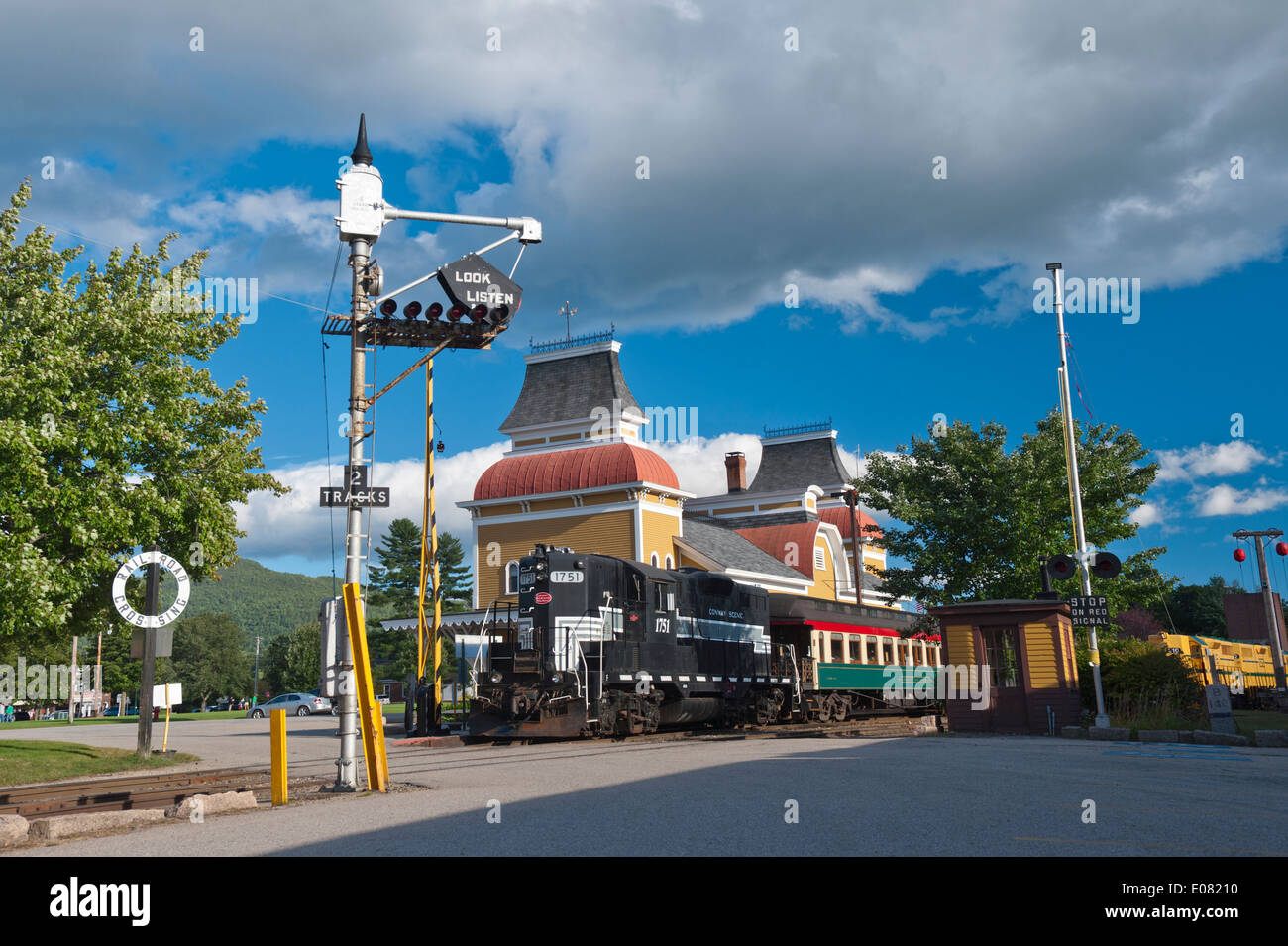 North Conway Train Station, New Hampshire, USA. Stockfoto