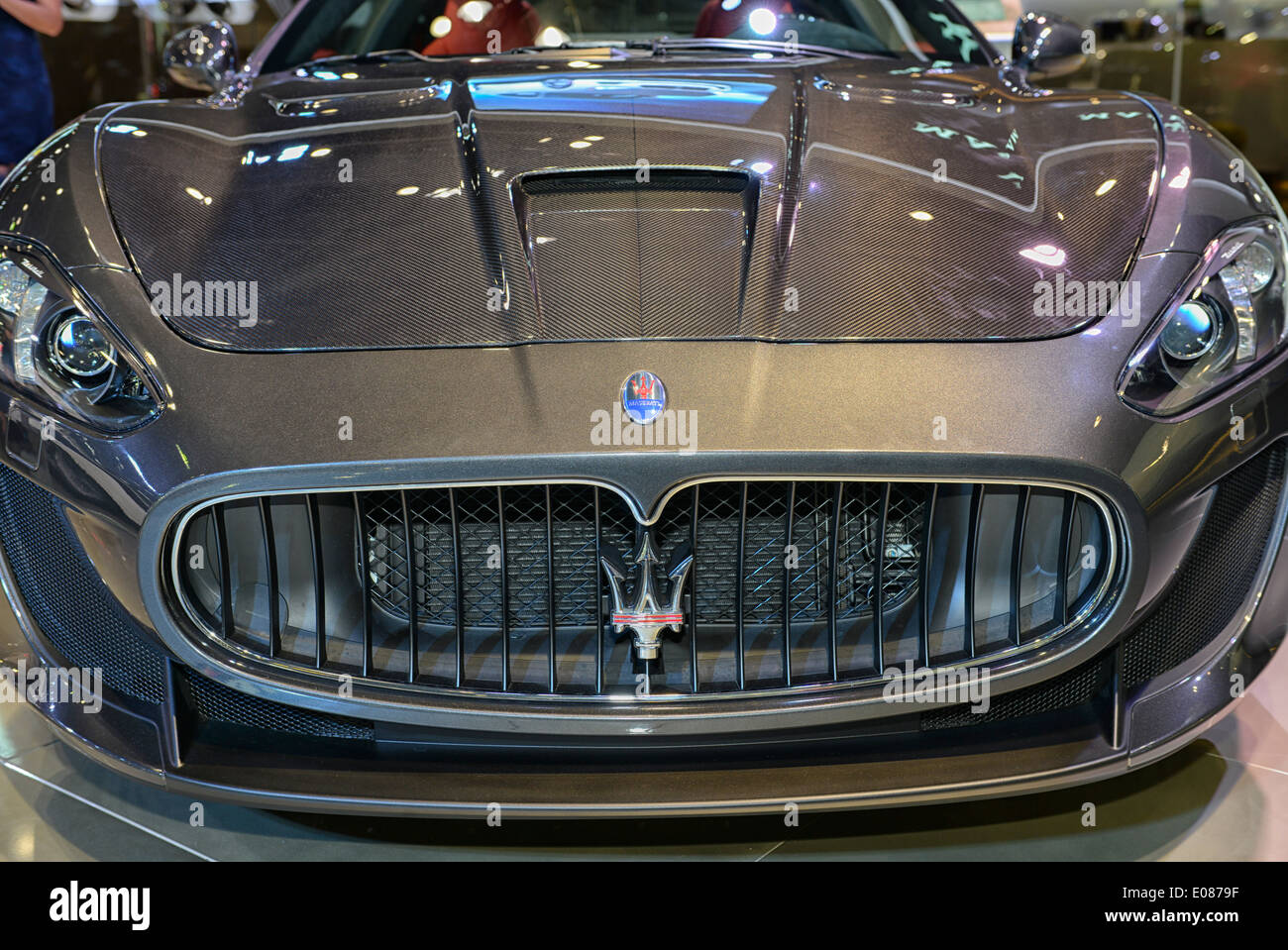 Maserati Quattroporte VI am Stand auf der Dubai Motor Show 2013, Vereinigte Arabische Emirate Stockfoto