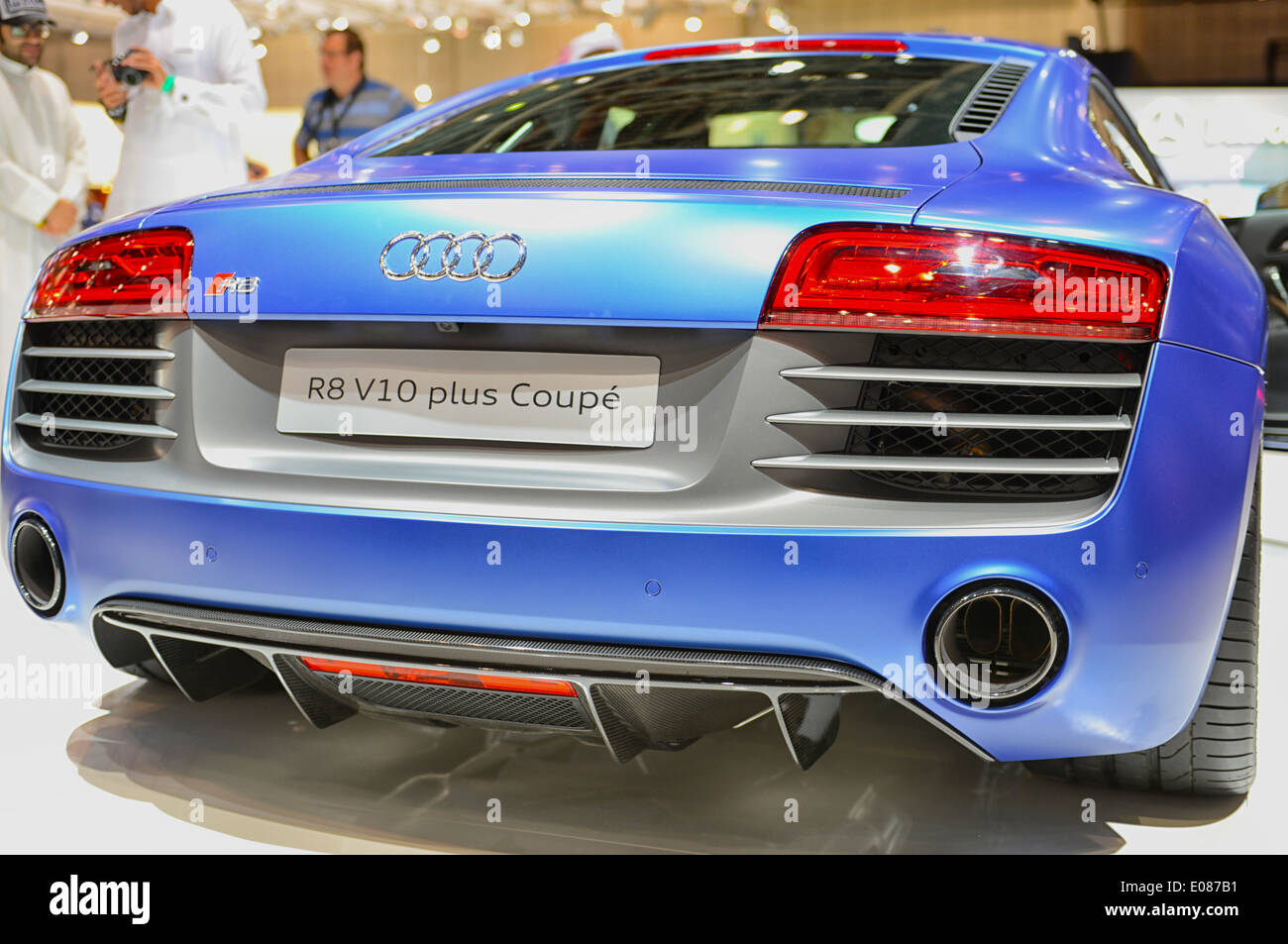 Audi R8 auf der Dubai Motor Show 2013 in Dubai, VAE Stockfoto